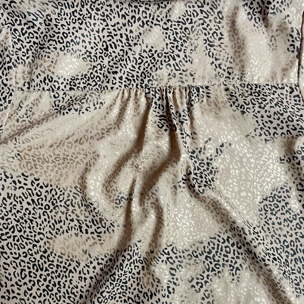 Tan Leopard Print Button Down Blouse - image 6